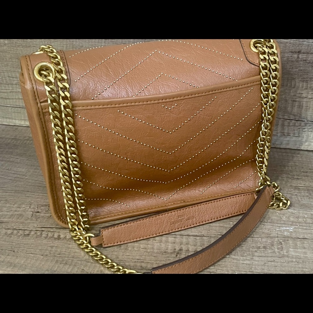 Yves Saint Laurent Brown Quilted Leather Shoulder Bag with Chain Strap - Picture 3 of 13